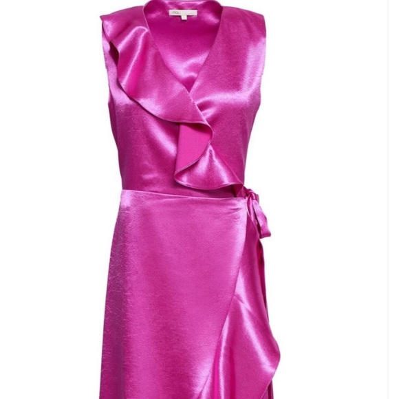 Maje Ripple Fuchsia wrap dress - Picture 3 of 15